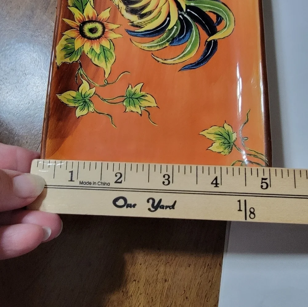 Orange Rooster Rustic with Sunflowers, Bread,Appetizers, Snack Plates